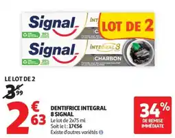 Auchan Supermarché Dentifrice integral 8 signal offre
