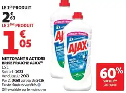Auchan Supermarché Nettoyant 5 actions brise fraiche ajax offre