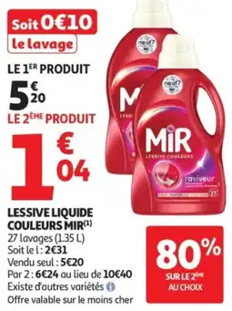 Auchan Supermarché Lessive liquide couleurs mir offre
