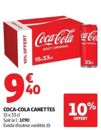 Auchan Supermarché Coca-cola canettes offre