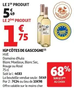 Auchan Supermarché Igp côtes de gascogne offre