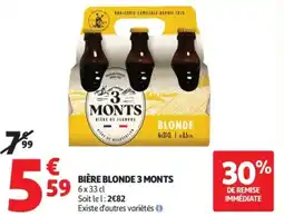 Auchan Supermarché Bière blonde 3 monts offre