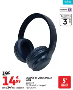 Auchan Supermarché Casque bt qilive q1523 noir offre