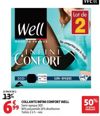Auchan Supermarché Collants infini confort well offre