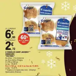 E.Leclerc CELTIGEL 4 coquilles saint-jacques surgelées offre