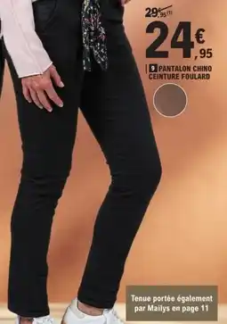 E.Leclerc Pantalon chino ceinture foulard offre