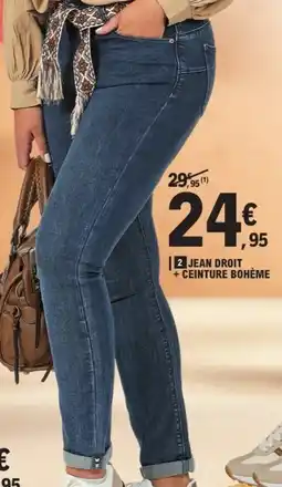 E.Leclerc Jean droit + ceinture bohème offre