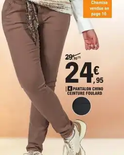 E.Leclerc Pantalon chino ceinture foulard offre