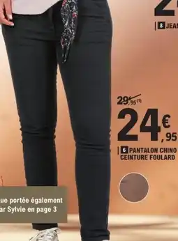 E.Leclerc Pantalon chino ceinture foulard offre