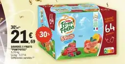E.Leclerc POM'POTES Gourdes 5 fruits offre