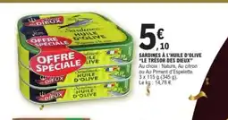 E.Leclerc LE TRÉSOR DES DIEUX Sardines à l'huile d'olive offre
