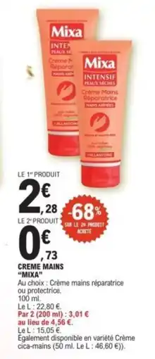 E.Leclerc MIXA Creme mains offre