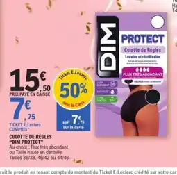 E.Leclerc DIM Culotte de règles offre