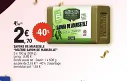 E.Leclerc MAÎTRE SAVON DE MARSEILLE Savons de marseille offre
