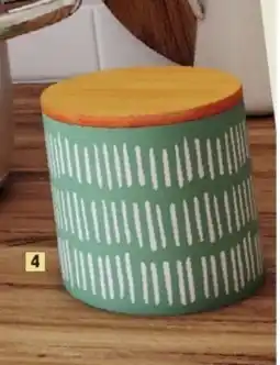 E.Leclerc Pot en céramique vert et blanc avec couvercle bambou offre