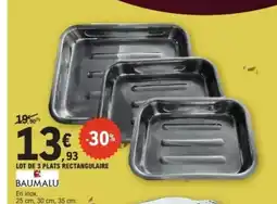 E.Leclerc BAUMALU Lot de 3 plats rectangulaire offre