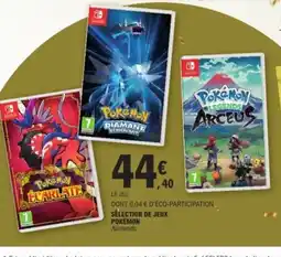 E.Leclerc Sélection de jeux pokémon nintendo offre