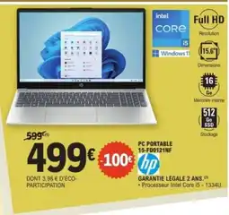 E.Leclerc HP c portable 15-fd0121nf offre