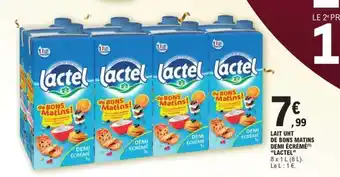 E.Leclerc LAIT UHT DE BONS MATINS DEMI ÉCRÉMÉ “LACTEL” offre