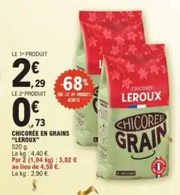 E.Leclerc Chicorée en grains 'Leroux' offre