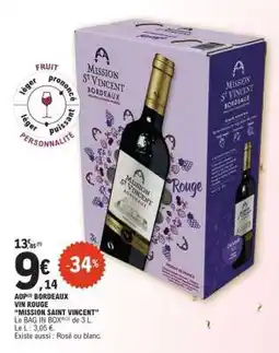 E.Leclerc AOP Bordeaux Vin Rouge offre