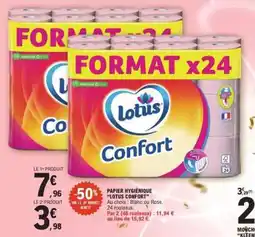 E.Leclerc PAPIER HYGIÉNIQUE 'LOTUS CONFORT' offre
