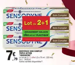E.Leclerc DENTIFRICE SOIN COMPLET TRIPLE ACTION 'SENSODYNE' offre
