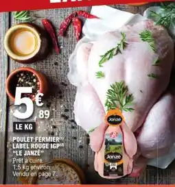 E.Leclerc POULET FERMIER LABEL ROUGE IGP 'LE JANZÉ' offre