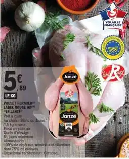 E.Leclerc POULET FERMIER LABEL ROUGE IGP 'LE JANZÉ' offre