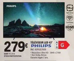 E.Leclerc TÉLÉVISEUR LED 43 PHILIPS offre