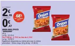 E.Leclerc ONION RINGS ÉPICÉS NONGSHIM offre