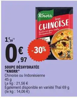 E.Leclerc SOUPE DÉSHYDRATÉE KNORR offre