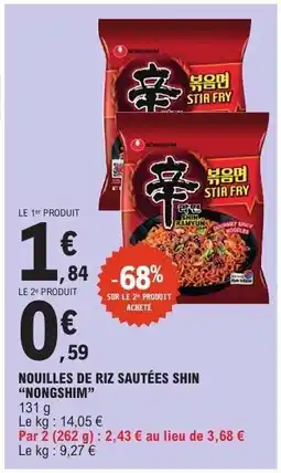 E.Leclerc Nouilles de Riz Sautées Shin 'Nongshim' offre