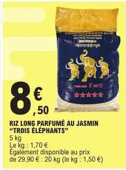 E.Leclerc RIZ LONG PARFUMÉ AU JASMIN 'TROIS ELEPHANTS' offre