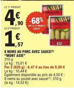 E.Leclerc 8 NEMS AU PORC AVEC SAUCE 'MONT ASIE' offre