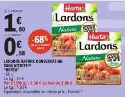 E.Leclerc Lardons Nature Conservation Sans Nitrite 'Herta' offre