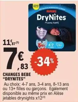 E.Leclerc CHANGES BEBE “DRYNITES” offre