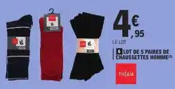 E.Leclerc Lot de 5 paires de chaussettes homme offre