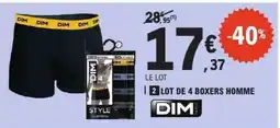 E.Leclerc 2 LOT DE 4 BOXERS HOMME offre