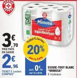 E.Leclerc MIMOSA Essuie-tout blanc offre