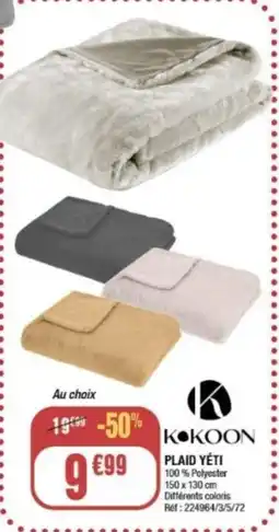 La Foir'Fouille KOKOON Plaid yeti offre