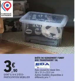 E.Leclerc EDA Boîte de rangement funny box transparent offre