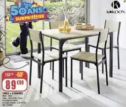 La Foir'Fouille Table +4 chaises offre