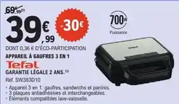 E.Leclerc TEFAL Appareil à gaufres 3 en 1 offre