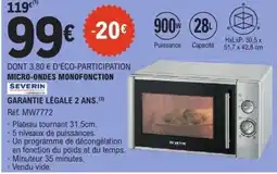 E.Leclerc SEVERIN Micro-ondes monofonction offre