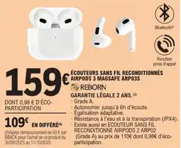 E.Leclerc REBORN Écouteurs sans fil reconditionnés airpods 3 magsafe arpo3s offre