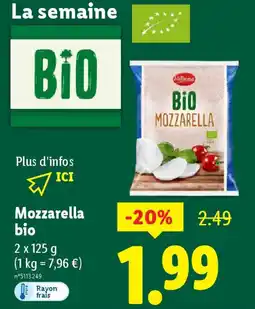 Lidl MILBONA Mozzarella bio offre