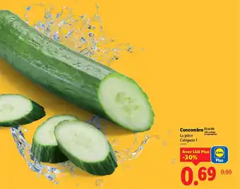 Lidl Concombre offre