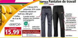 Norma TOPTEX PRO Pantalon de travail homme offre