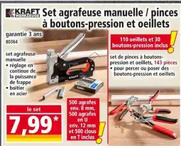 Norma KRAFT WERKZEUGE Set agrafeuse manuelle offre